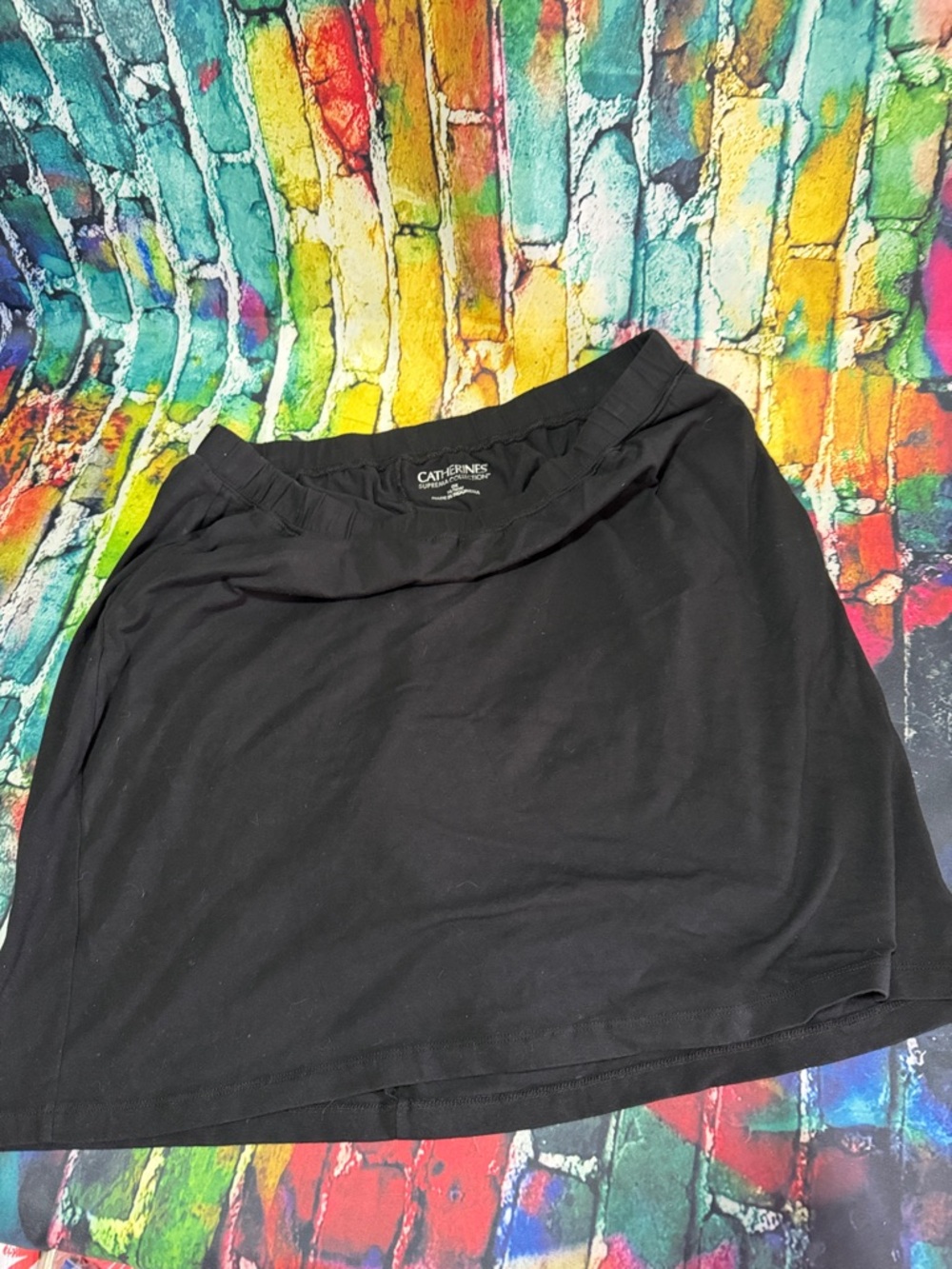 Catherines Black Knit A-Line Mini Skort size 14/16W